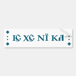 IC XC NI KA Orthodox  bumper sticker blue