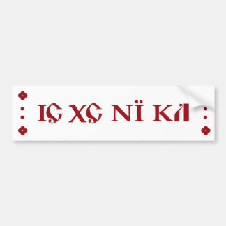 IC XC NI KA Orthodox bumper sticker burgundy