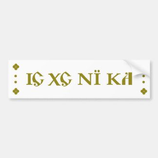 IC XC NI KA Orthodox bumper sticker green