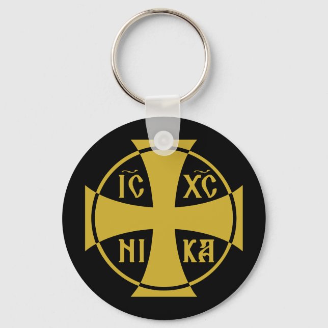 IC XC NIKA Christogram Jesus Christ Conquers Key Ring (Front)