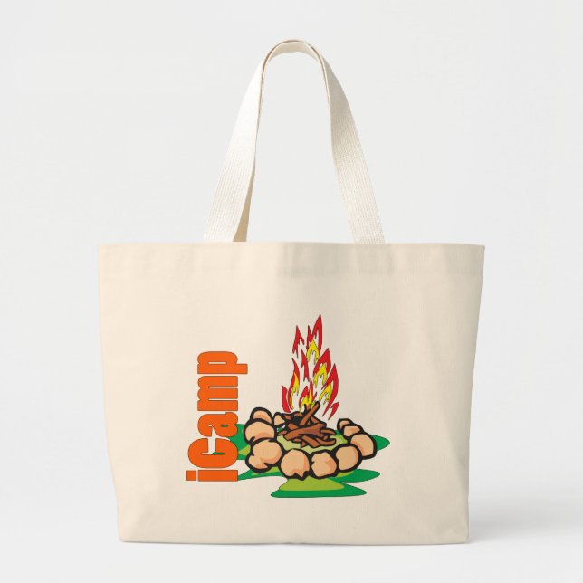 iCamp Camping Shirt Large Tote Bag (Front)