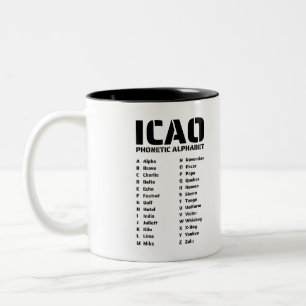 ICAO Phonetic Alphabet Two-Tone Coffee Mug