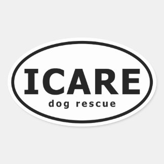 ICARE Dog Rescue Oval Sticker