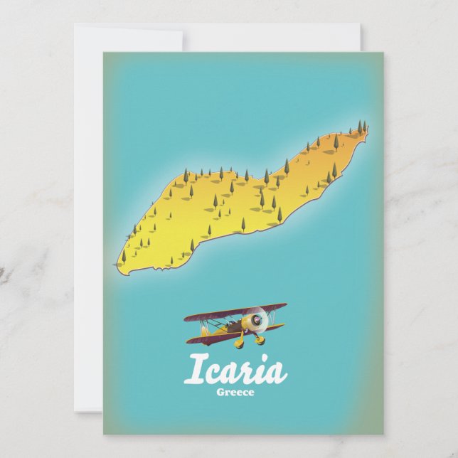 Icasia Greece travel poster. (Front)