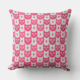 Icat ikat pink pattern cushion