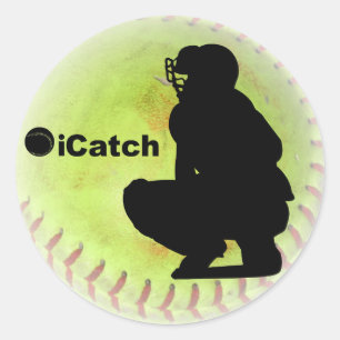 iCatch Fastpitch Softball Classic Round Sticker