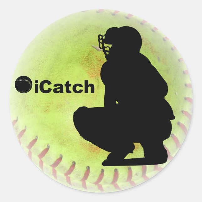 iCatch Fastpitch Softball Classic Round Sticker (Front)