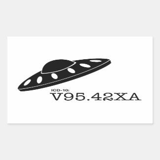 ICD-10: V9542XA - Spacecraft Crash Rectangular Sticker