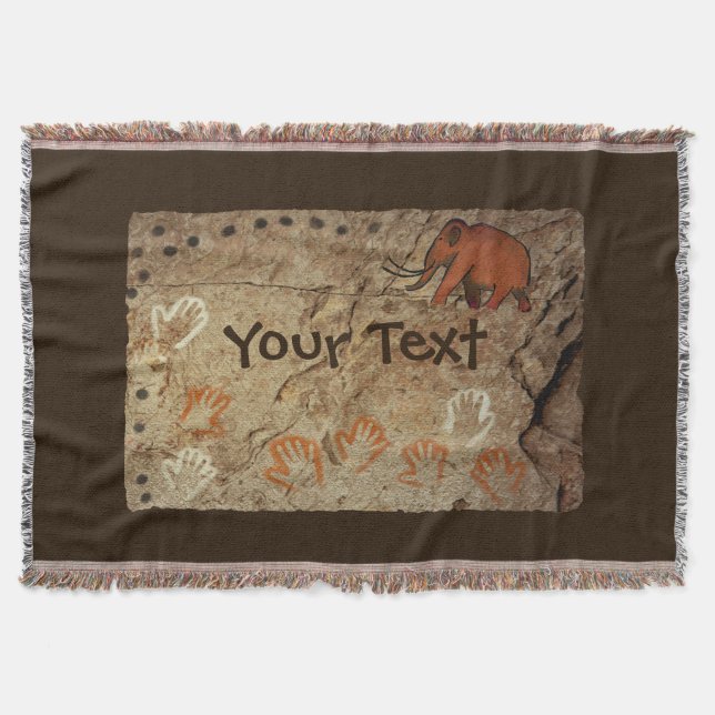 Ice Age Cave Art Throw Blanket (Front)