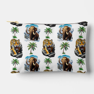 Ice Age Mammoth Sabertooth Tiger Pattern Design Accessory Pouch