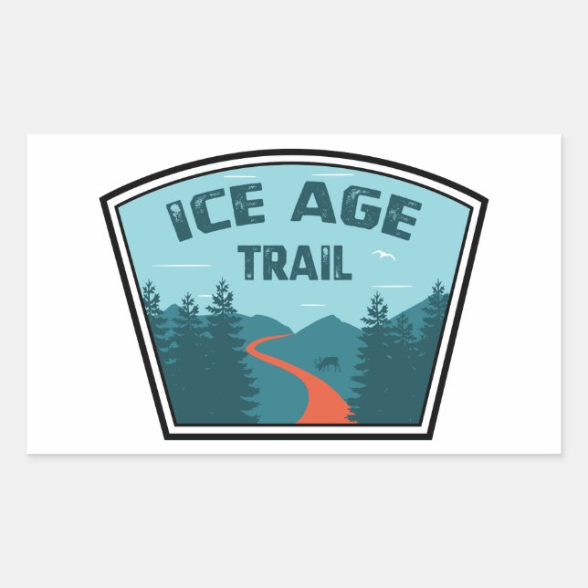 Ice Age Trail Rectangular Sticker (Front)