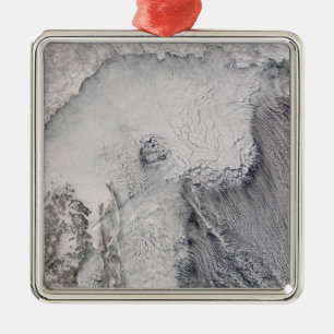 Ice and cloud streets in the Sea of Okhotsk Metal Ornament