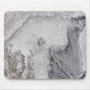 Ice and cloud streets in the Sea of Okhotsk Mouse Pad
