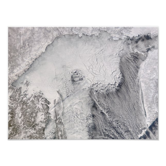 Ice and cloud streets in the Sea of Okhotsk Photo Print (Front)