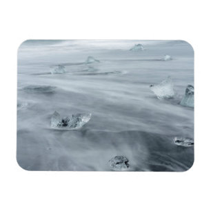 Ice and water on a beach, iceland magnet