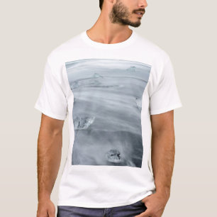 Ice and water on a beach, iceland T-Shirt