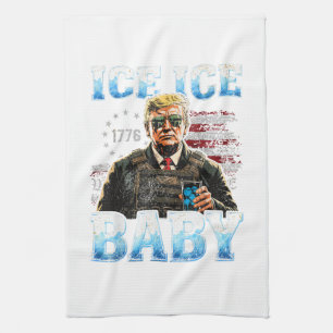 Ice Baby Funny Trump Tea Towel