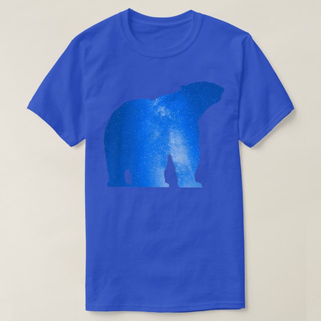 Ice Bear Polar Night Galaxy Stars Way Milky Magic  T-Shirt (Design Front)