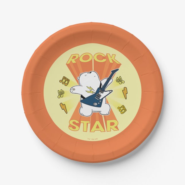 Ice Bear - Rock Star Paper Plate (Front)