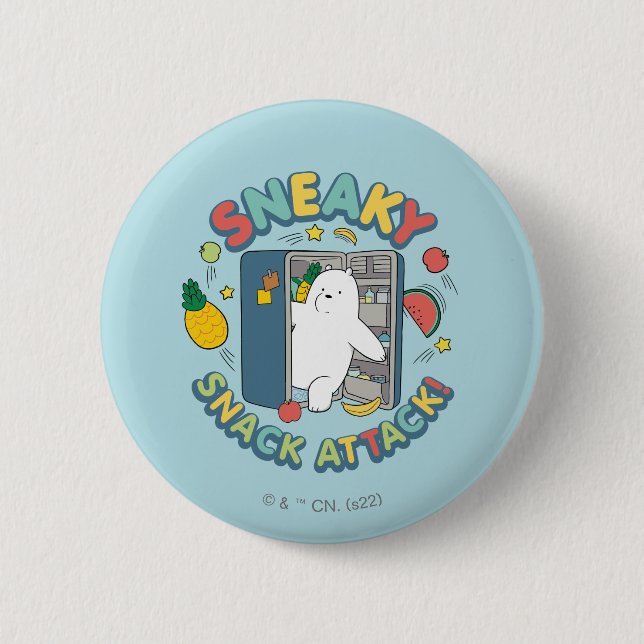 Ice Bear - Sneaky Snack Attack! 6 Cm Round Badge (Front)