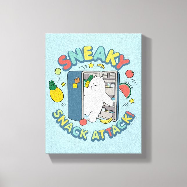 Ice Bear - Sneaky Snack Attack! Canvas Print (Front)