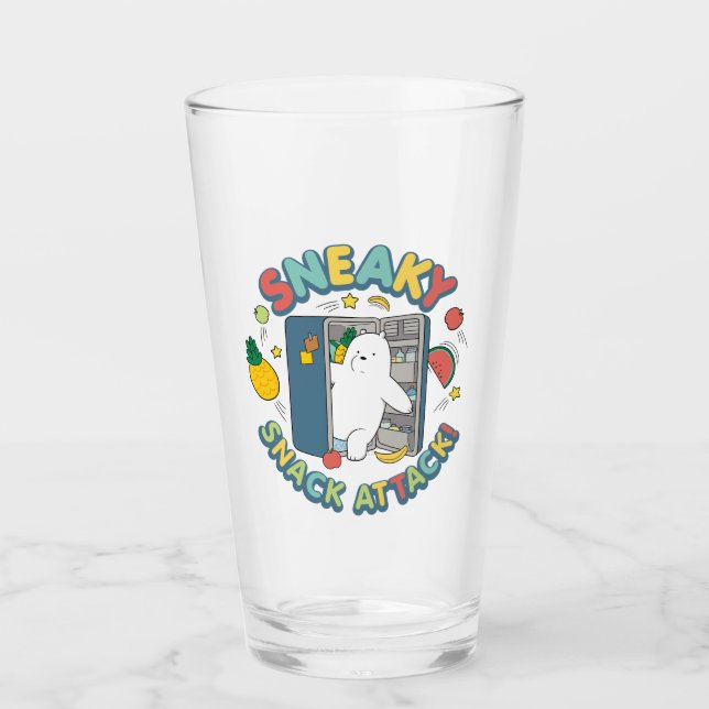 Ice Bear - Sneaky Snack Attack! Glass (Front)