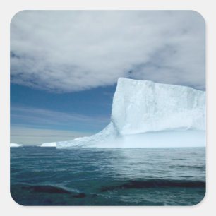 Ice Bergs off of the southern tip of South 2 Square Sticker
