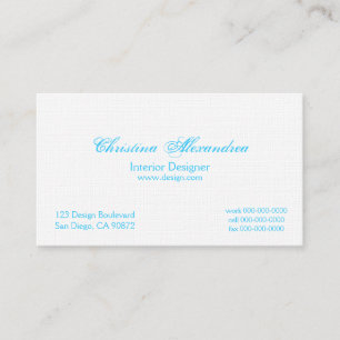 Ice Blue and Linen Damask Business Cards