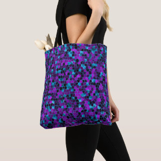 Ice Blue and Violet Shatter Tote Bag