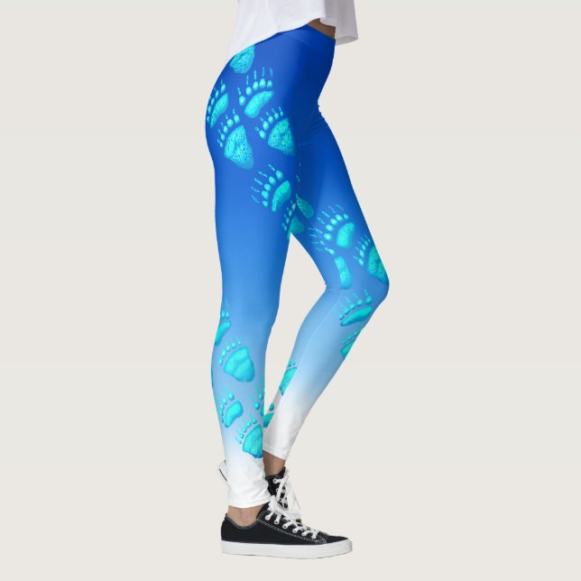 Ice Blue Bear Paws - Leggings (Right)