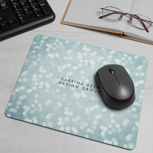 Ice Blue Bokeh Lights   Personalised Mouse Pad