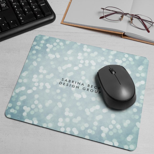 Ice Blue Bokeh Lights | Personalised Mouse Pad (Creator Uploaded)