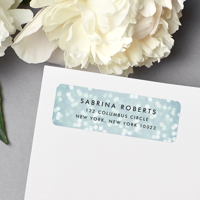 Ice Blue Bokeh Return Address Label (Creator Uploaded)