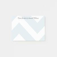Ice Blue Chevron Stripes with Custom Name