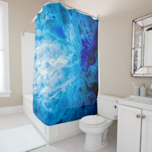 Ice Blue Crystal Gem Gemstone Agate Quartz Shower Curtain