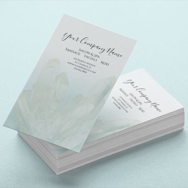 Ice Blue Crystals Salon Spa Business Card (Creator Uploaded)