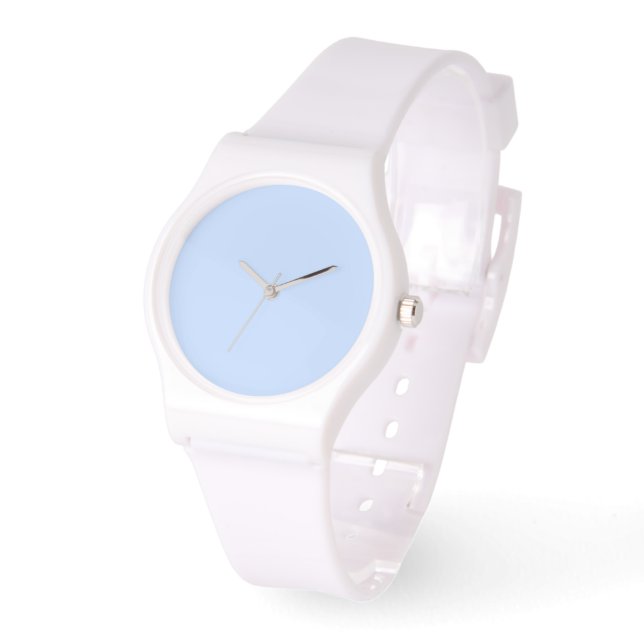 Ice Blue Dial White Silicone Watch (Angle)