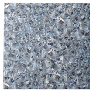 Ice Blue Diamond Crystals Bling Ceramic Tile