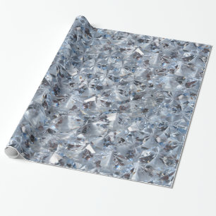 Ice Blue Diamond Crystals Style Wrapping Paper