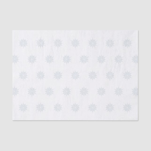 Ice Blue Elegant Snowflake Christmas Gift Wrap Tissue Paper (Front)
