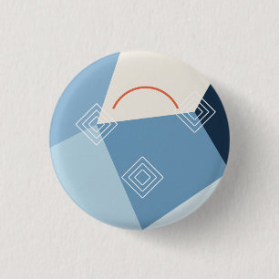 Ice Blue Glacier Geometry 3 Cm Round Badge