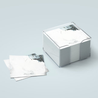 Ice Blue Grey Black Marble Background Post-it Notes