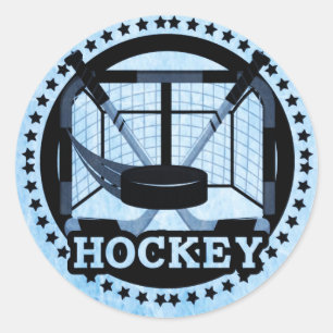 Ice Blue Hockey   Classic Round Sticker