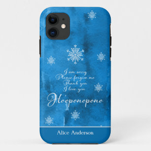 Ice Blue Ho'oponopono and snowflake personalised C Case-Mate iPhone Case