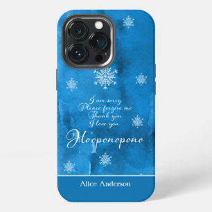 Ice Blue Ho'oponopono and snowflake personalised iPhone 13 Pro Case