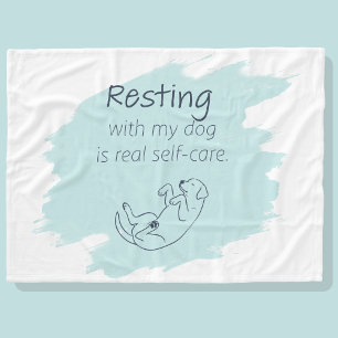 Ice Blue Labrador Retriever Dog Mom Self‑Care  Fleece Blanket