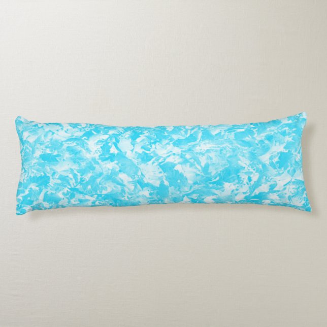 Ice Blue Leaves Body Cushion (Back)