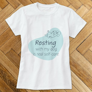 Ice Blue Poodle Dog Lover T-Shirt｜Real Self-Care  T-Shirt