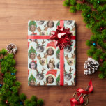 Ice Blue Silly Christmas Hats Six Photo Wrapping Paper<br><div class="desc">Get fun and festive with this custom gift wrapping paper that puts six people or pets in silly Christmas season themed "hats" from a fluffy red Santa hat, reindeer antlers, a pudding dessert, a decorated tree and a red bow. For best results, please upload photos that are pre-cropped to be...</div>
