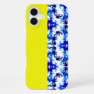 Ice Blue Snowboarder Sky Yellow Snowboarding Sport iPhone 16 Plus Case